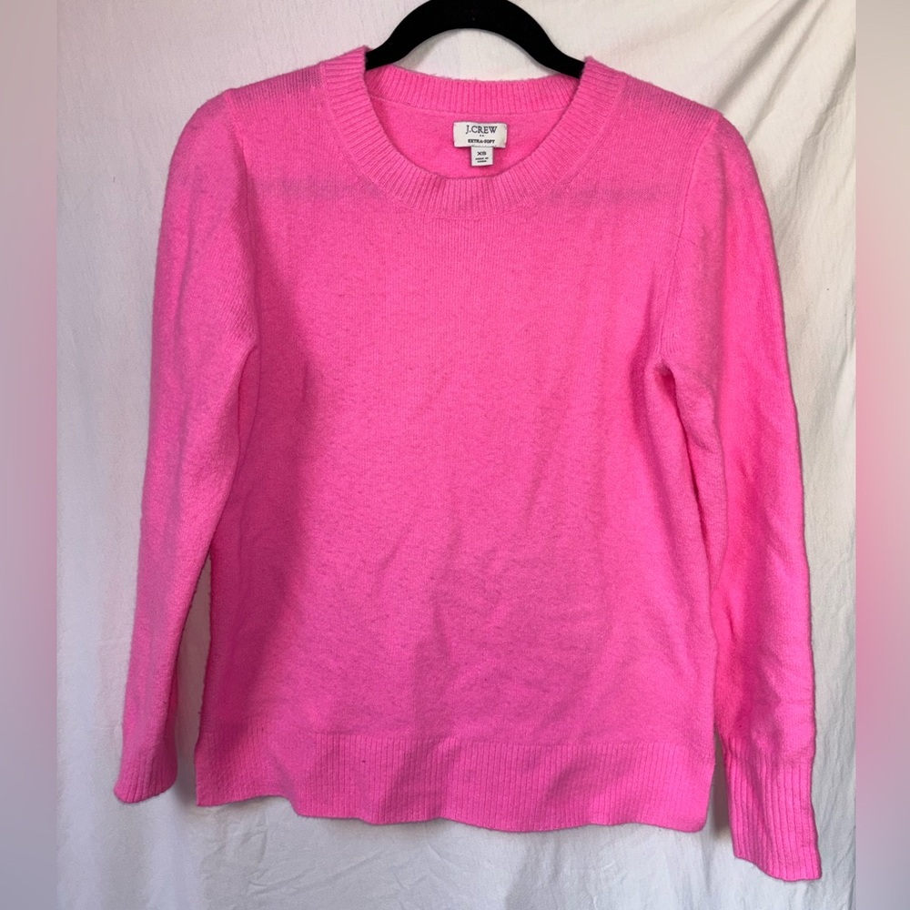 J. Crew Women's Crewneck Sweater in Extra Soft Yarn Pink